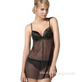 Ladies' Bustier, Made of Mesh with Lace Trim and Satin Bow, OEM and ODM Orders are Welcome
